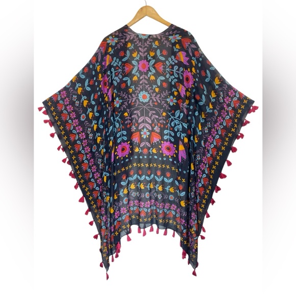 NWT Natural Life  Nandita Tassel Floral Kimono One Size - Picture 4 of 13